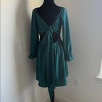 Elegant Teal Long Sleeve Dress Green Size L Photo 10