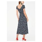 Boden Alda Jersey Midi Dress Size 12R Blue Floral Stretch Jersey Preppy Casual Photo 14