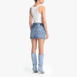 MOTHER The Vagabond Mini Fray Skirt Size 24 Blue Photo 2