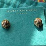 Kurt Geiger Gold Textured Stud Earrings Photo 0