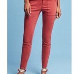 Anthropologie Hei Hei Red Rust Slim Skinny Utility Pocket Cargo Pants Photo 0