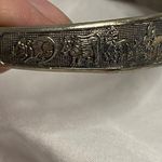 None Vintage Chinese Zodiac Bangle Bracelet Sterling Silver 925 Etched Design Photo 7