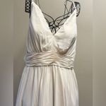 Kennedy Blue  , Elegant Cream Maxi Dress with Ruched Detail Photo 2