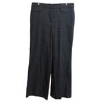Loft  Women’s Size 14 High Waist Trouser Wide Leg Navy Houndstooth Dress Pants Photo 3