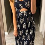 Aerie  Maxi Dress Navy Blue Spaghetti Strap V-Neck Cutout Front Stretch Small Photo 12