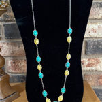 Banana Republic  yellow and green cabochon gold tone necklace Photo 0