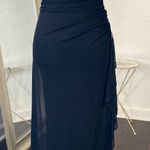 Blondie Nites Early 2000's Cinched Black Belted Asymmetric Prom Formal Dress Photo 0