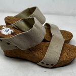 Lucky Brand ‎ Cork Platform Wedge Slide Sandals Summer Heels Cream Size 10 Photo 1