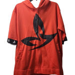 Tamela Mann Orange Zip Up Hoodie Short Sleeve Casual Top Size 14/16 Photo 0