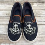 Lauren Ralph Lauren Denim Sneakers Ricci Sz 7B Nautical Preppy Slip On Old Money Blue Photo 2