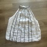 frame denim Frame white and black embroidered ruffle trim halter top. Size L Photo 6