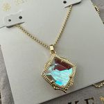 Kendra Scott Kacey Gold Long Pendant Necklace in Clear Dichroic Photo 0