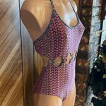 Trina Turk Size 6 Multicolored Printed With Center Rings One Piece Swimsuit Photo 3
