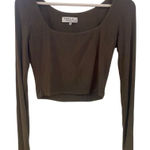 Parallel apparel large long sleeve brown crop top Photo 0