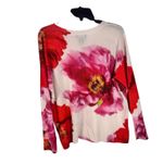 C by Bloomingdales Cashmere Sweater Floral Print‎ Ivory Red Pink Womens L White Size L Photo 8