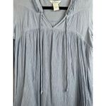 Sundance Baby Blue V Neck Tassels Long Sleeves Flowy Tunic Blouse Size XS Photo 3