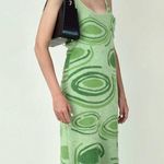 House of Sunny The Galaxy Hockney Dress Green Multi Print Women’s Size 6 Medium Photo 1