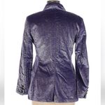 Moschino Jeans Velvet Blazer Dark Purple Silver Tone Velour Metallic Lavender 6 Photo 2