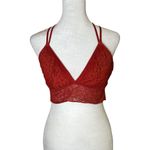 Aerie  Desert Lace Racerback Bralette Rust Red Orange Lace Lined Sz Med Wireless Photo 1