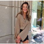 L'Academie  Revolve Tan Chain Oversized Button Down Photo 3