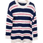 J.Crew Gabby Striped Cable Knit Merino Wool Blend Sweater K4655 Size Medium Photo 2