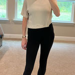 American Eagle Aerie Soft Oversize Ribbed Cream Top Photo 0