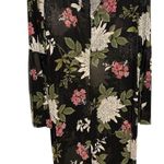 Tash and Sophie black flower print long sleeve dress size medium Photo 2