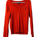 Ralph Lauren Sport Size Large V Neck Red Cotton Sweater Preppy Staple Designer Photo 0