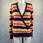 Madewell  Wrap-Front Pullover Sweater in Stripe‎ Photo 2