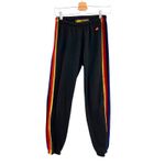 Aviator Nation  Classic Sweatpants Velvet Stripes Jogger Gray Black‎ Size Small Photo 2