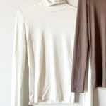 Madewell Womens Bundle Lot (2) Ribbed Turtleneck Long Sleeve Tops Size XS Photo 0