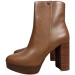 Michael Kors  Joanna Faux‎ Leather Platform Boot Bootie Luggage 10M NIB Photo 3