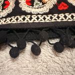 Altar'd State Embroidered Mini Skirt Black with Pom Trim Small Boho Folk Festival Photo 4