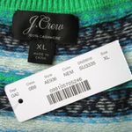 J.Crew NWT Fair Isle Cashmere Crewneck Sweater in Neon Emerald Pullover XL Photo 2