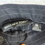 Briggs New York Briggs NY 16 Black Pinstripe Straight Leg Dress Pants Office Work Sleek Career Photo 4