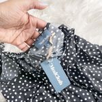 Modcloth Women's It's a Go Tie Shoulder V-Neck Ruffle Hem Black Dress Medium Photo 3