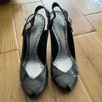 BCBGirls  Peep Toe Silver Metallic Pumps Photo 1