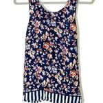Vera Bradley Navy Floral Stripe Sleeveless Lounge Pajama Tank Size Medium Photo 0
