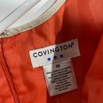 Covington Orange Midi Dress with White Stripes Women’s Size 10 Photo 2