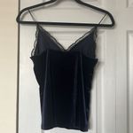 ZARA  | Velvet Lace Cami Top Small Navy Black Photo 3