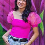 pink puff sleeve top Photo 0