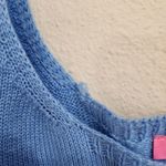 Sugar Thrillz Embroidered Cropped Knit Top Sleeveless Scoop Neck Blue Size Large Photo 7