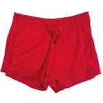 Athleta  Red Drawstring Mid Rise Track Workout Running Athletic Shorts Size 4 Photo 0