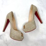 Christian Louboutin  Altanana 140 Suede Platform Open Toe Block Heel Pumps 40 Photo 1