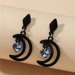 Velvet Moon Stone Earrings Black Photo 0