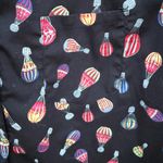 Cal Style Hot Air Balloon Black All Over Print Blouse Roll Tab Sleeve Large Photo 2