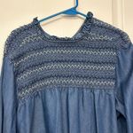 Anthropologie  Calligraphie Popover Tunic Blouse Denim Like Tencel XL GUC #1718 Photo 6