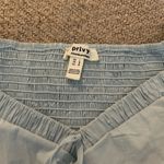 Privy  Blue Puff Sleeve Crop Blouse Photo 3