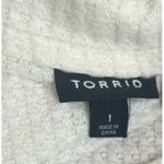 Torrid  Women 0X Blush‎ Dip-Dye Brushed Waffle Knit Tunic Pullover White Shirt Photo 6
