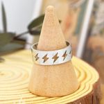 Lightning Bolt Pattern Ring Silver Photo 2